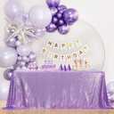 B-COOL Rectangle Sequin Tablecloth Lilac Sparkle Tablecloth Glitz Tablecloth Sequin Table Cloth for Romantic Birthday Party Event Lavender 90x132 inches