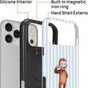 Case Compatible with iPhone 17 Pro Max,Compatible with MagSafe,Durable Shock Protection Phone Case for Girl Women Boy Men - Funny Monkey and Stripes