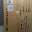 HillhutApex 2 Step Ladder, Lightweight Portable 2 Step Stool with Anti-Slip Wide Pedal, 330lbs Capacity Aluminum Ladder for Household,Office,Library(White)