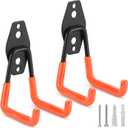 2 Pack Heavy Duty Garage Hooks Storage Organizer Wall Mount Power and Garden Tool Hangers, for Hanging Ladders, Ropes, Hose, Bulk Items
