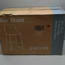 DUMOS 26 Inch Counter Height Bar Stools Set of 2, Modern Faux Leather High Barstools with Back and Metal Leg, Bar Chairs for Kitchen lsland, Elegant Brown