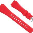 Uxcell Rubber Watch Band, Unique Design Replacement Silicone Watch Strap (20mm, Red)