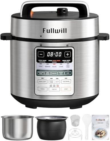 Fullwill Dual-Pot Electric Pressure Cooker 6+5QT(2026 Upgraded), 12-in-1 Multi-Cooker for Pressure Cooking, Soup, Yogurt, Stew, Rice