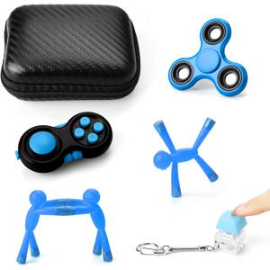 Fidget Toys Adults, Kids Plane Travel Essentials, Road Trip Activities for Toddlers 3-5, Toddler Car Activities Sensory Toys for Kids with Autism (Blue)