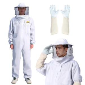 Prorofessional Bee Suit for Men & Women Sting Proof, Round Veil Beekeeping Suits with Glove, Vented Beekeeper Suit for Backyard, Adult Bee Suits for Apiarist Work(XXL fit 5'11''-6'3'')