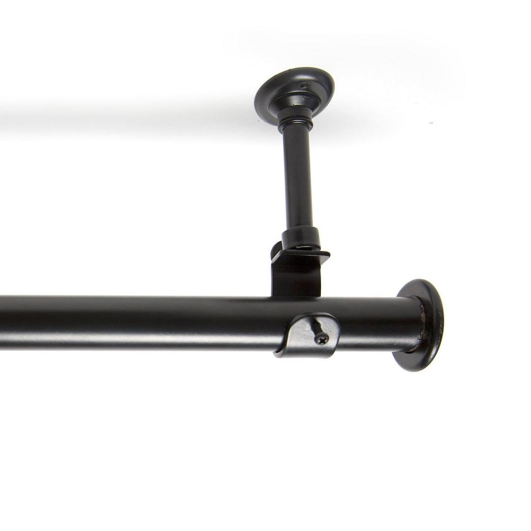 Adjustable Ceiling Mounted Curtain Rod - Heavy Duty and Long 56-10 Inches Extendable Rods for Walls, Ceilings, Windows and Room Partitions - Black