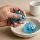Glitter Dumpling Squishy, New Mystery Glitter Dumpling Squishies Box, Soft Squeeze Dough Ball for Stress Relief, Stretchy Bun with Mini Food Steamer Desk Fidget Toy for Adults Office Home (Blue)