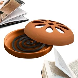 Generic Incense Burner Holder - Clay Incense Burner | Clay Incense Cone Burner Holder Incense Coil Rack | Multipurpose Coil Tray | Incense Burner Disc Incense Powder Burner for Home Company, Orange1