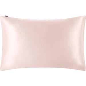 LILYSILK Pillowcase for Hair and Skin 100% Mulberry Silk 19 Momme Both Sides Silk Bed Pillow Cover with Hidden Zipper 1 Pc Queen Size 20''x30'' Pale Pink