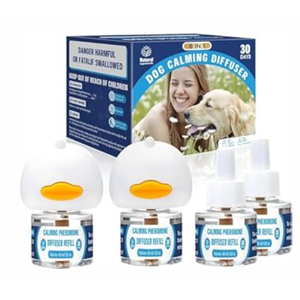 Dog Calming Pheromones Diffuser: 6in1 Kit Appeasing Pheromone Diffuser to Calm (2 Plugin+4x48ml Refills) for Comfort Reduces Stress Anxiety, LongLasting Appeasing Pheromone for Pet Dog Cat (6in1)