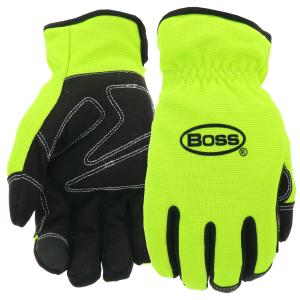 BOSS Men's High Visibility High Dexterity Work Glove High Vis Green