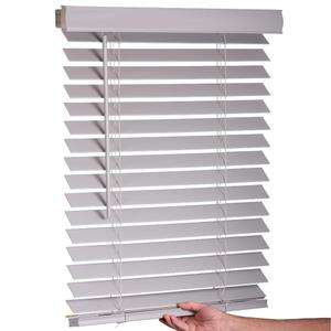Lotus & Windoware Cordless, 2 Inch Faux Wood Blind, Window Blinds, Blinds & Shades, Blinds for Indoor Windows, Smooth, 32" x 60", Light Gray