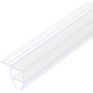 uxcell Shower Door Side Seal, Corner-Type Shower Door Sweep for 1/2" Glass 130" Long Silicone Frameless Glass Door Seal Strip, Stop Shower Leaks, Clear