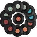 Facmogu 7 Inch Fake Blank Vinyl Records, 12PCS Vintage Vinyl Decorative Records for Wall Art, Cafe Decor, Wedding, Music Party