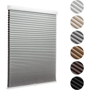 MYshade Cordless Blackout Cellular Shades for Windows, Honeycomb Window Shades with Thermal Insulation, Child & Pet Safe Room Darkening Shade, Easy Install,45" W x 48" H, Grey