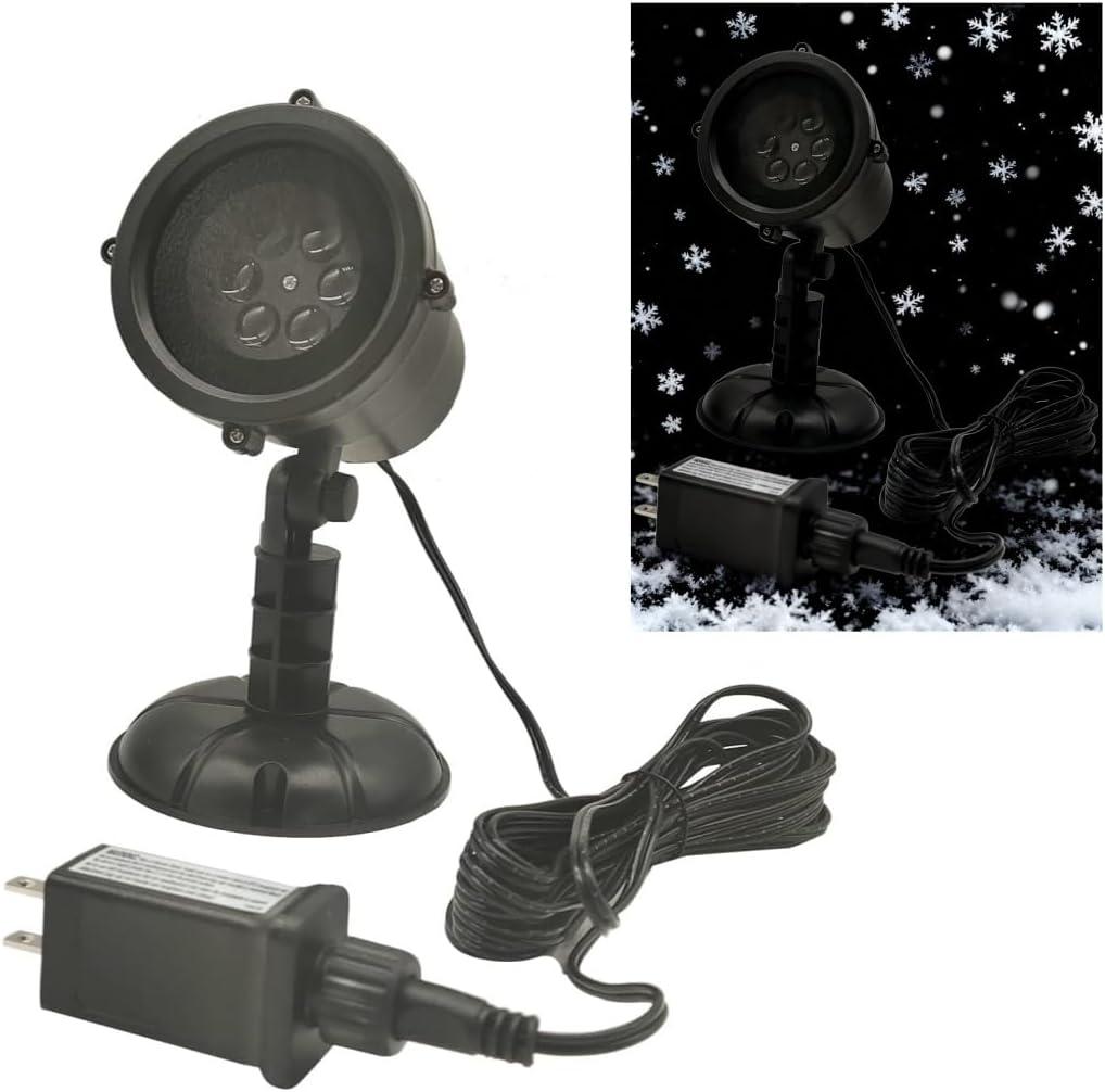 Christmas Projector Lights Outdoor Projector Lights Waterproof Plug in Moving Effect Wall Mountable for Halloween Christmas Holiday New Year Home Party Decoration Show (Snow-Flake)