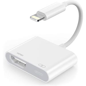 Lightning to HDMI Adapter for iPhone to TV, HDMI Adapter 1080P Digital AV Sync Screen Connector Cable with Lightning Charging Port for iPhone 14/13/12/11/XS/XR/X/8/7/iPad, No Power Needed