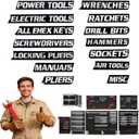 3 x 14 Pack of Magnetic Tool Box Labels  Reusable 3D Heavy Duty Magnetic Toolbox Labels for Garage, Tool Box Magnetic Labels for Trolleys, Toolboxes and Drawer Cabinets (Black)