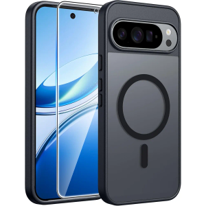 FNTCASE for Google Pixel 10 Pro Case: for Pixel 10 Case [Fit for Magsafe] Translucent Matte Cases with [Screen Protector] Military Grade Shockproof Protective Magnetic Phone Cover (6.3inch - Black)
