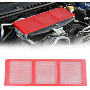 Daeiclru Engine Radiator Grille Guard Protective Cover Compatible with Subaru WRX 2022 2023 2024 2025, Carbon Steel Engine Bay Radiator Grille Mesh Cover Accessories (Red)