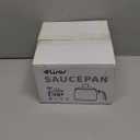 2.5 Quart Non-stick Ceramic Sauce Pan with Lid, Small Milk Pots for Cooking with Pour Spout, Aluminum stock Pot Wood Handle for kitchen, PFAS-Free, White