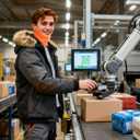 Double-layer Thick Fleece Ski Neck Gaiter, Winter Scarf Face Mask for Men Women, Warmer Beanie for Big Heads (Orange)