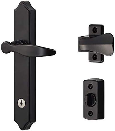 Ideal Security 1216 Surface Mount Storm Door Handle with Lock and Key for 1 – 1 ½ inches Thick Doors (Black, 4-Posts)