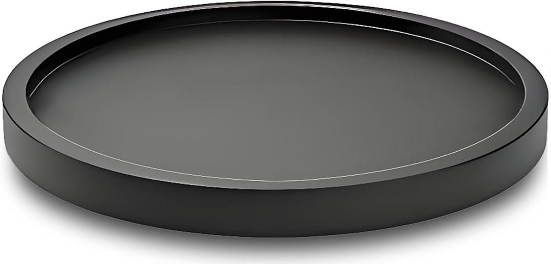 9" Black Bamboo Lazy Susan Organizer Kitchen Turntable for Cabinet Pantry Table Organization