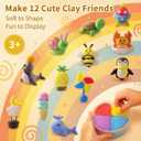 NewFamily Air Dry Clay Kit, 15 Colors, 12 Step-by-Step Projects, Project Cards & Instruction Guide, Soft Non-Sticky Clay with Tools, Non-Toxic DIY Craft Set for Home, School, Parties & Gifts