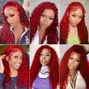 26 28 30 Inch Red Bundles Human Hair Wine Red Kinky Curly Bundle Peruvian Virgin Remy Hair 3 Bundles/150g Burgundy Bundle Double Weft Soft Hair Extensions