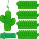 Yungyan 36 Set Cactus Party Cups Drink Pouches with Straws Cinco De Mayo Plastic Cup Zipper Smoothie Bags Reclosable Alcohol Pouches, Leakproof Drink Bags for Juice for Mexican Cactus Party Supplies