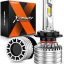 SEALIGHT X4I H7 Bulbs, 70,000LM Super Bright H 7 Headlight Fog Bulbs with Adjustable Lock Ring, Cooling Fan, Plug and Play, Pack of 2