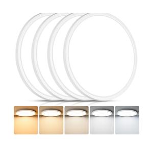 Brightever 4Pack LED Flush Mount Ceiling Light Fixture, 12 Inch 24W, Super Slim 0.67 Inch, 3200LM, Dimmable & 2700K-6500K 5 Color Selectable LED Ceiling Lights for Bedroom