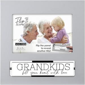 4x6 Grandkids FlipIt Expressions Gray Picture Frame