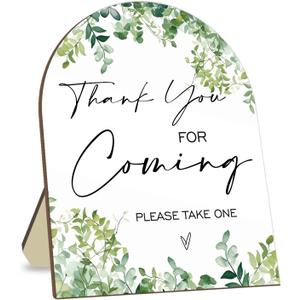 Thank You for Coming Please Take One Sign, Eucalyptus Leaf Decoration Wedding Shower Sign for Guests, Bridal Shower Welcome Sign, Baby Shower Birthday Party Decor Supplies 9 * 11IN