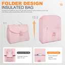 NOL Natural Organic Lifestyle Insulated Lunch Bag for Women/Men, Reusable Nylon Leakproof Lunch Cooler Box, Lunch Tote Bag With Buckle for Work Travel Picnic (Pink)