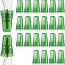 Chengu 24 Pieces Liquor Bottle Covers Pour Spout Covers Bar Toppers for Bottles Universal Pour Dispenser Dust Translucent Silicone Rubber Spout Caps for Bar Home Kitchen Tools Supplies (Green)