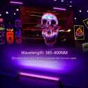 38W LED Black Light Bar, Blacklight Bars with Plug and Switch Light Up 22x22ft Area for Glow Party Halloween Parties Bedroom Decorations Stage Lighting 4 Pack