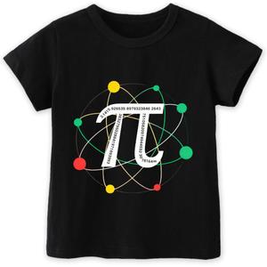 Pi Day Shirt Kids – Toddler Boys Girls Happy Pi Day T-Shirt Math Pirate 3.14 Pie Coincidence Outfit Size 140 Black