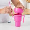 Fun Express Snack & Drink 2-in-1 Combo Pink Reusable Tumbler Cups