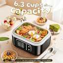 BSEED Cordless Electric Lunch Box for Adults, 27000mAh & 6.3 Cups Rechargeable Self Heating Lunch Box-Automatic Heating & Keep Warm, Portable Food Warmer with Insulated Bag for Driver/Worker/Traveller