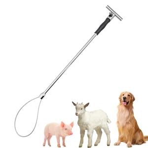 PAULOZYN Dog Catcher Pole Animal Control Pole Stainless Steel Pig Holder Catcher Heavy Duty Animal Catch Pole for Dog Pig Animals Swine Livestock