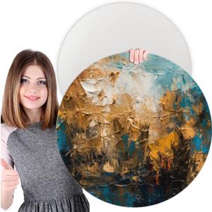 Ireer 2 Pcs 20 Inch Round Canvas Stretched Canvases for Painting Blank White Round Canvas Panels Large Quality Circle Canvas Board for Acrylic Pouring Oil Gouache Art Crafts