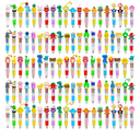CZWZ 100Pcs Mini Multicolor Pens in One 4in1 Cute Pens Bulk for Kids, Ballpoint Pen for Birthdays and Children's Parties, Fun Gifts Assorted Ink Kawaii Pen