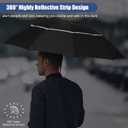 62 Inch Large Golf Umbrellas for Rain Compact Travel Inverted Windproof Double Canopy 10 Ribs Automatic Open/Close