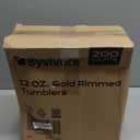 12OZ Plastic Cups with Gold Rimmed Sturdy & Food Safe Disposable Wine Glasses Weeding Party Cups Disposable Drinking Cups Plastic Cocktail Glasses for Wine, Juice & Cold Beverages [200 Pack]