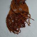 Women Tassel Sleeveless Rhinestone Cowgirl Vest 70s Hippie Faux Suede Fringe Jacket XL
