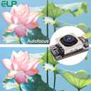 ELP 16MP Autofocus USB Camera with Microphone - Mini UVC USB2.0 Lightburn Camera - 68degree No Distortion Lens