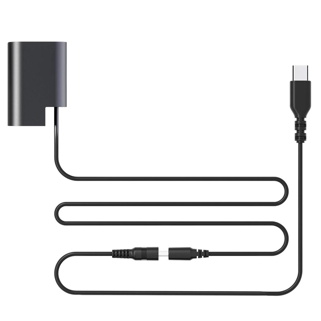 USB-C PD to DMW-DCC12 Dummy Battery Power Adapter for Panasonic Lumix GH5 GH5S GH5M GH4 GH3 G9 DMW-BLF19 Replacement for Continuous Video Recording, Live Streaming & Time-Lapse
