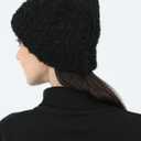 Heat Logic Women Winter Beanie Hat, Warm Stretchy Skull Cap, Soft Cozy Cap, Knit Beanie in Multiple Colors (Black+boucle)